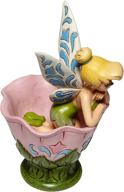 ENESCO Traditions Tinker Bell sitzen in einem Blumen-Figurine 6008076 Rose One Size