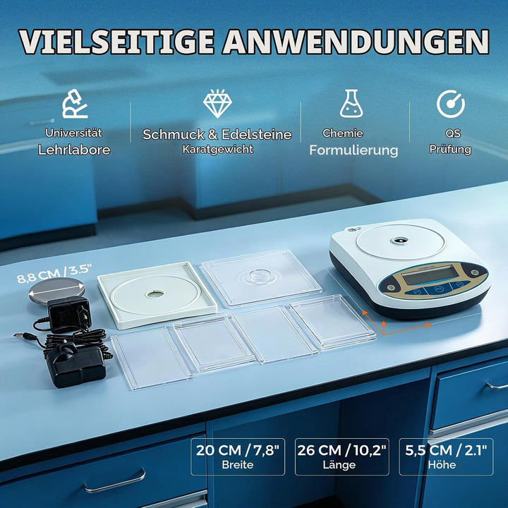 Bonvoisin 100gx0,001g Elektronische Analysenwaage Hochpräzises Laborwaage 1 mg Präzisionswaage mit W