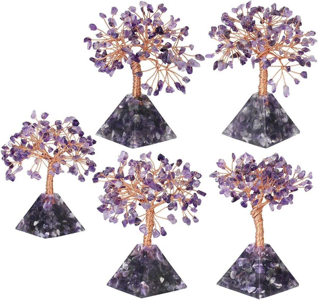 KYEYGWO Geld Baum auf Crystal Base Bonsai Skulptur Figur für Glück Reichtum Gesundheit 5.9"-6.3" hoc