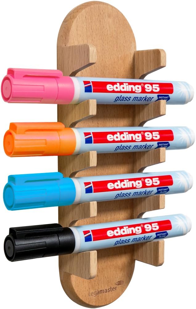 Legamaster 7-122125 WOODEN Markerhalter für Glasboards, magnetisch für Glasboards Holz, für Glasboar