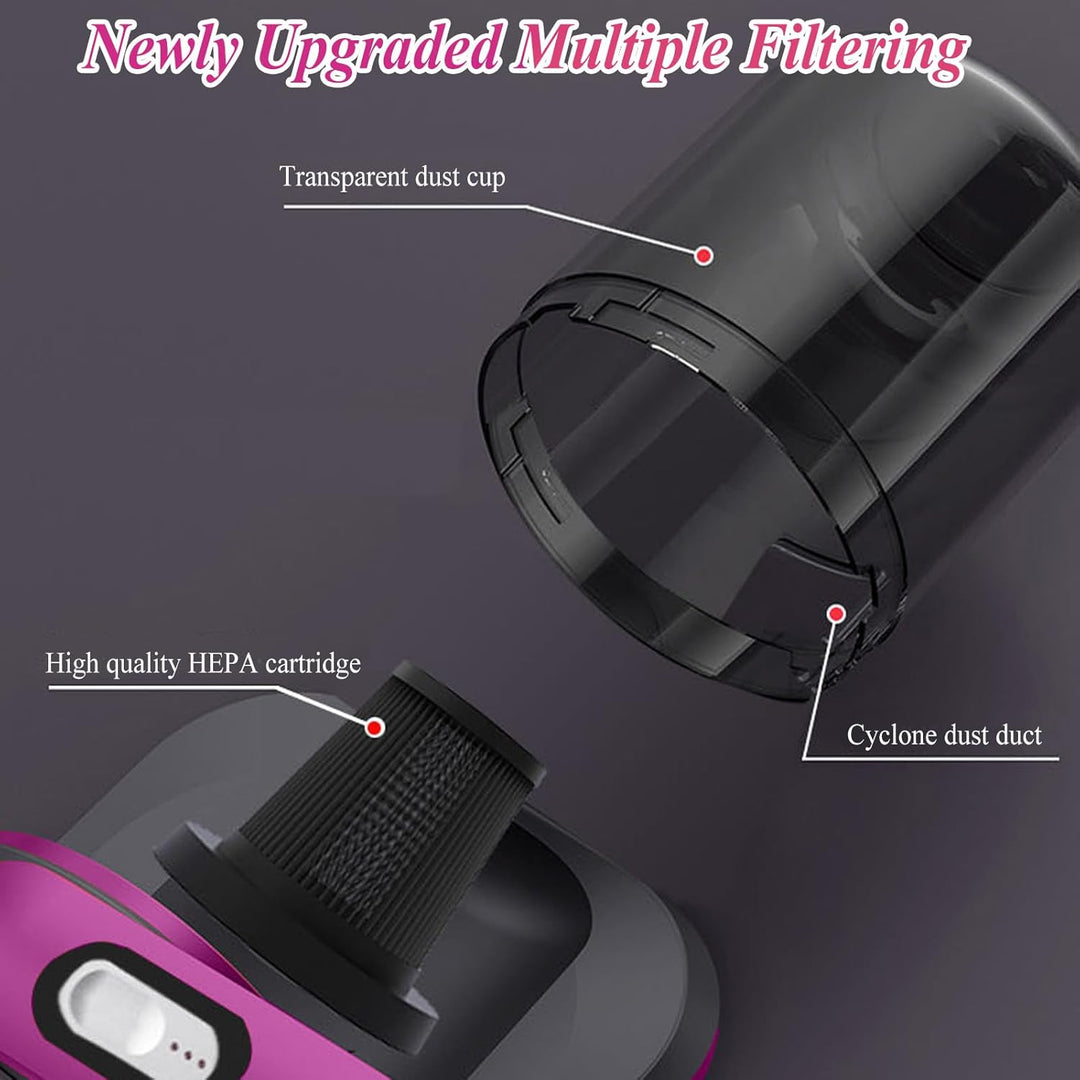 HAMON Milbensauger für Matratzen, 8000Pa Milbenstaubsauger mit UV Licht, Kabellos Bett-Staubsauger m