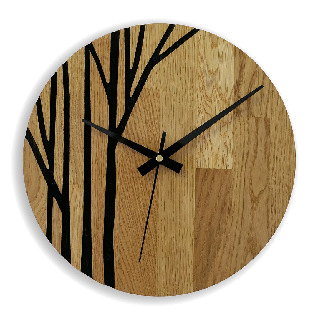 SENTOP Wanduhr aus Holz, Wanduhr aus Eiche, Moderne Wanduhr, Heimdekoration, Wanduhr aus echtem Eich