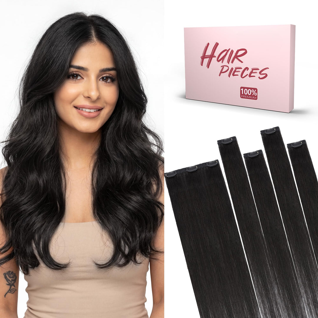 SEGO Clip in Extensions Echthaar Extensions Clip 5 Stück 7 Clips Human Hair Extensions Remy Echthaar