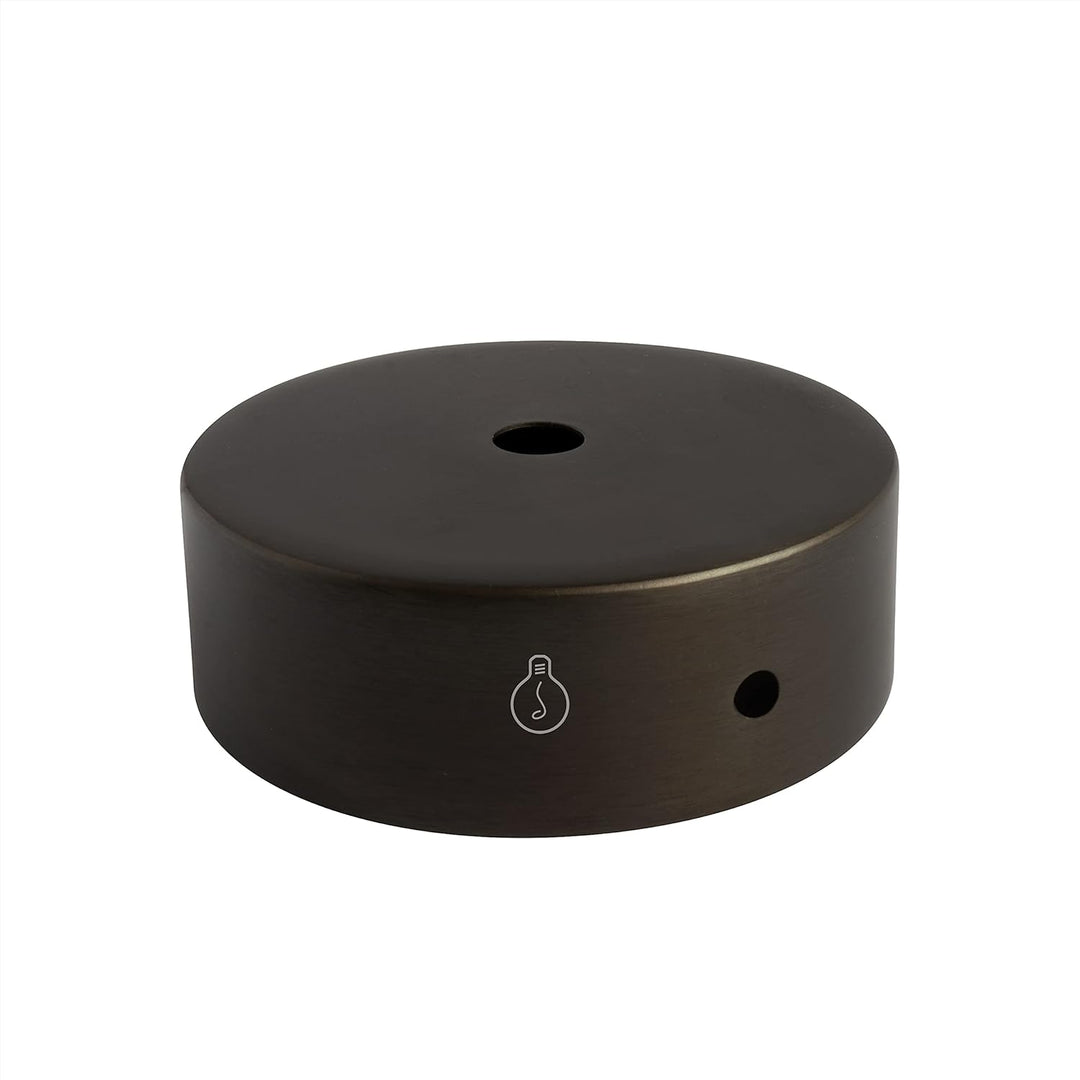AMARCORDS - 3 Baldachin rosetten aus Metall, Farbe GLÄNZEND, Lampengehäuse komplett mit Kabelklemmen