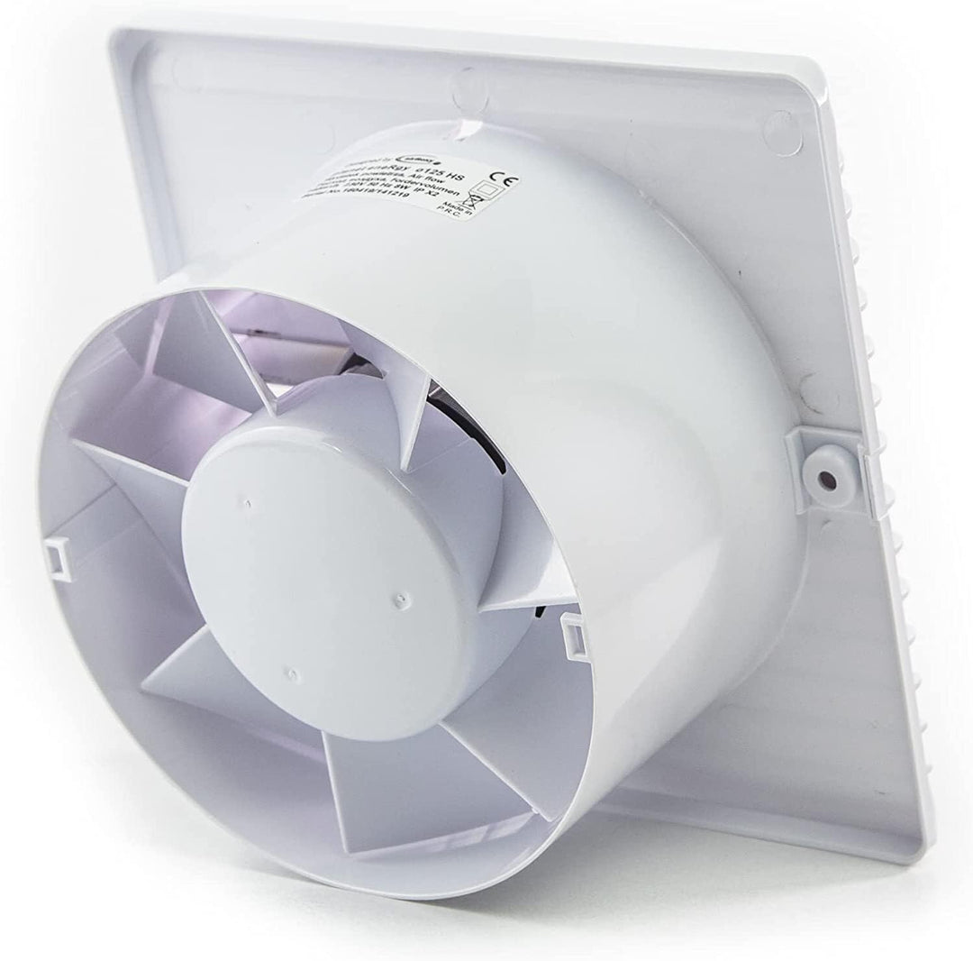 MKK Badlüfter Lüfter Ventilator Wohnraumlüfter weiss Ø 80 mm Leise Kabel + Schalter 8.1 cm x 13.5 cm