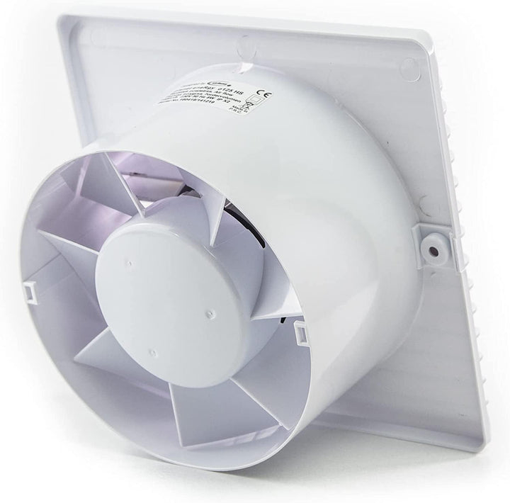 MKK Badlüfter Lüfter Ventilator Wohnraumlüfter weiss Ø 80 mm Leise Kabel + Schalter 8.1 cm x 13.5 cm