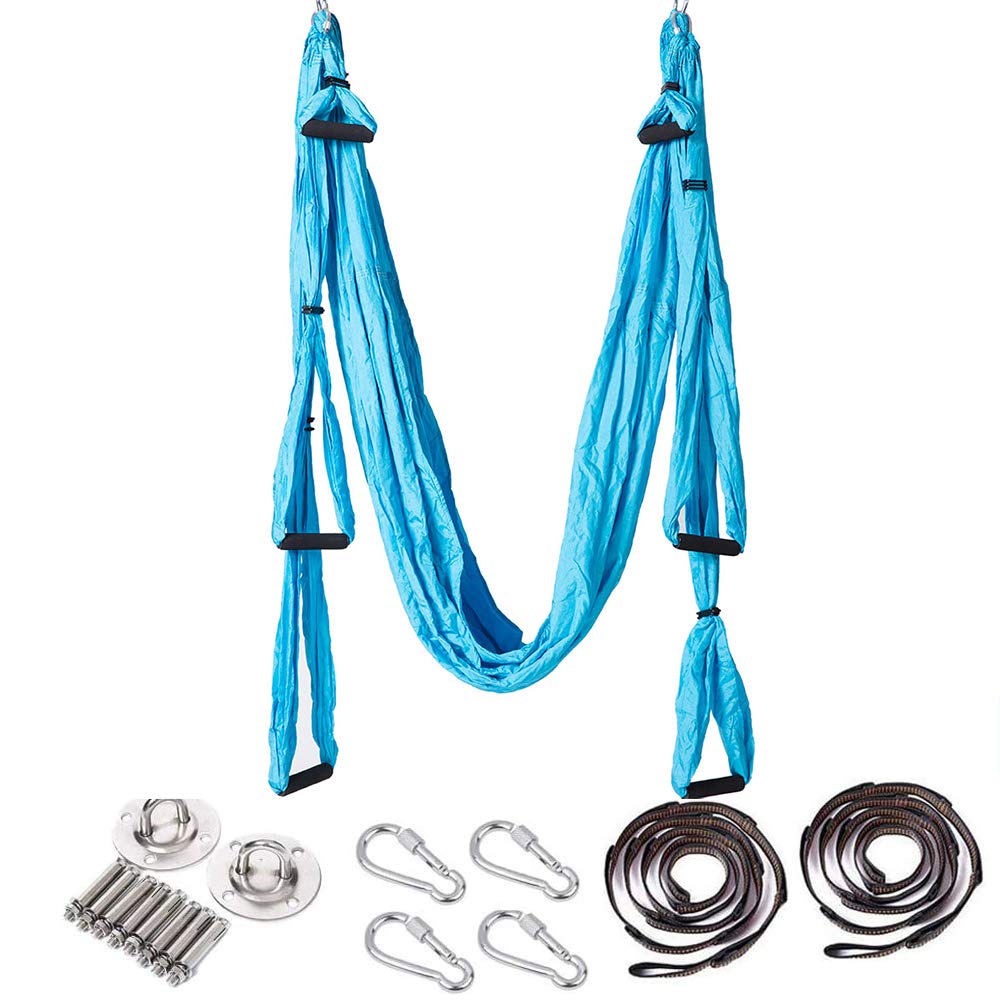 Yoga Hängematte Set Aerial,Aerial Yogatuch,Aerial Yoga Hammock Swing mit Tragetasche und Verlängerun