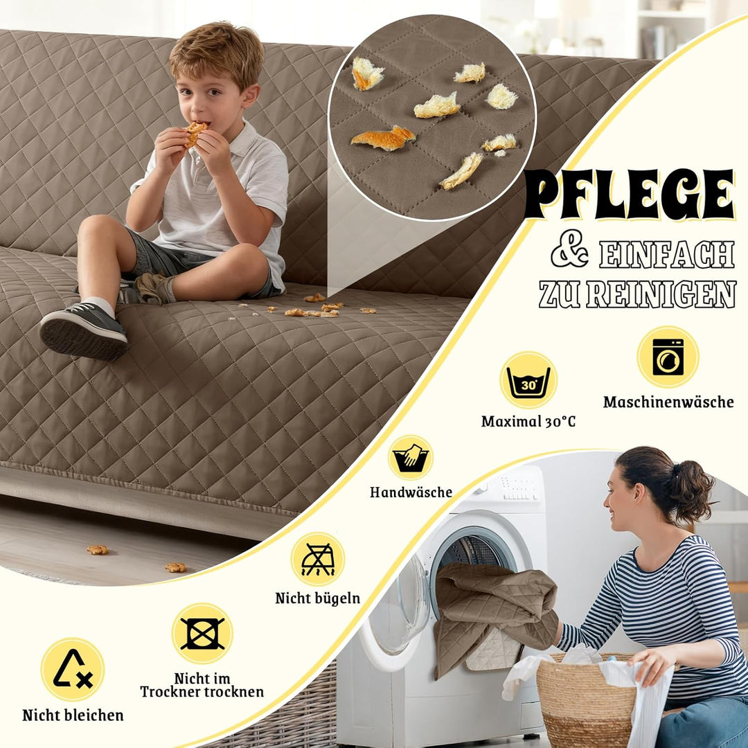 TAOCOCO Sofa Überzug, Sofabezug Wasserdicht Mit Gummiband，Wohnzimmer Anti-Rutsch Gepolsterter Sofasc