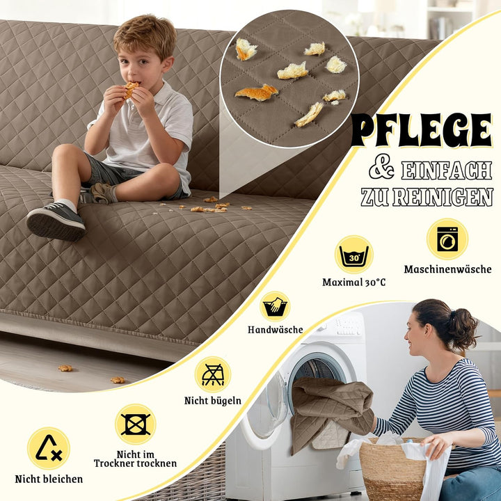 TAOCOCO Sofa Überzug, Sofabezug Wasserdicht Mit Gummiband，Wohnzimmer Anti-Rutsch Gepolsterter Sofasc
