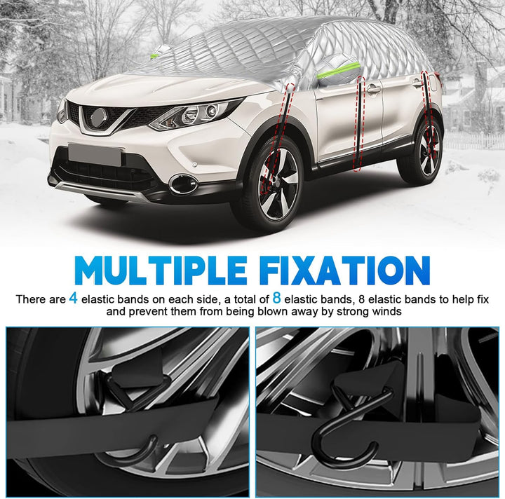 Halbgarage für Nissan Qashqai 2013-2025, Halbe Autoabdeckung Winter Sommer, Abdeckplane Auto Schutz