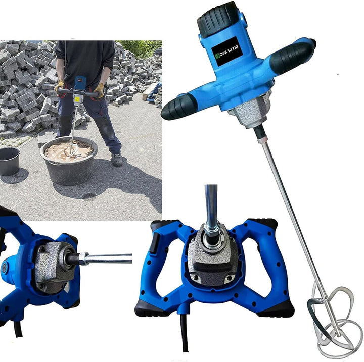 Mörtelrührer Rührwerk für Farbe,Putz & Estrich, Blau Wendelrührer Mörtelrührer (Handrührwerk, 2600W,
