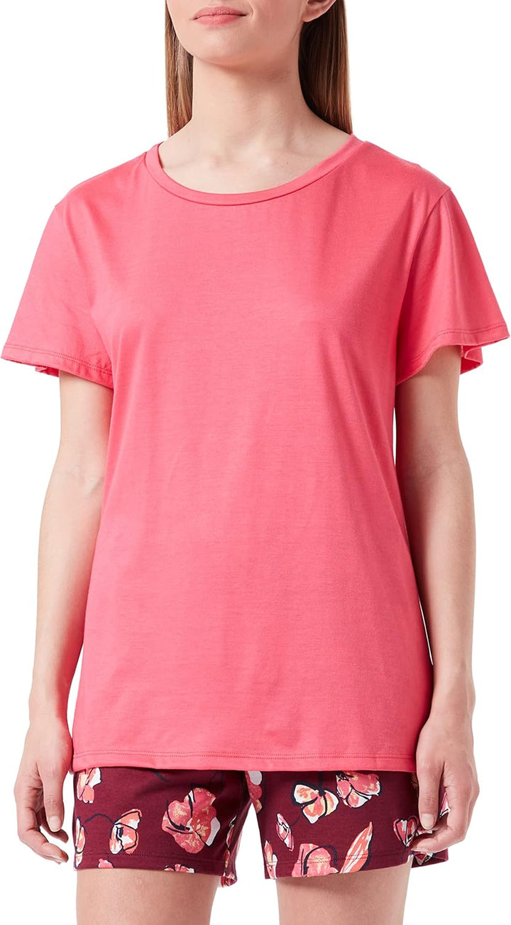 Schiesser Damen Schlafanzug Kurz Pyjamaset 38 Pflaume, 38 Pflaume