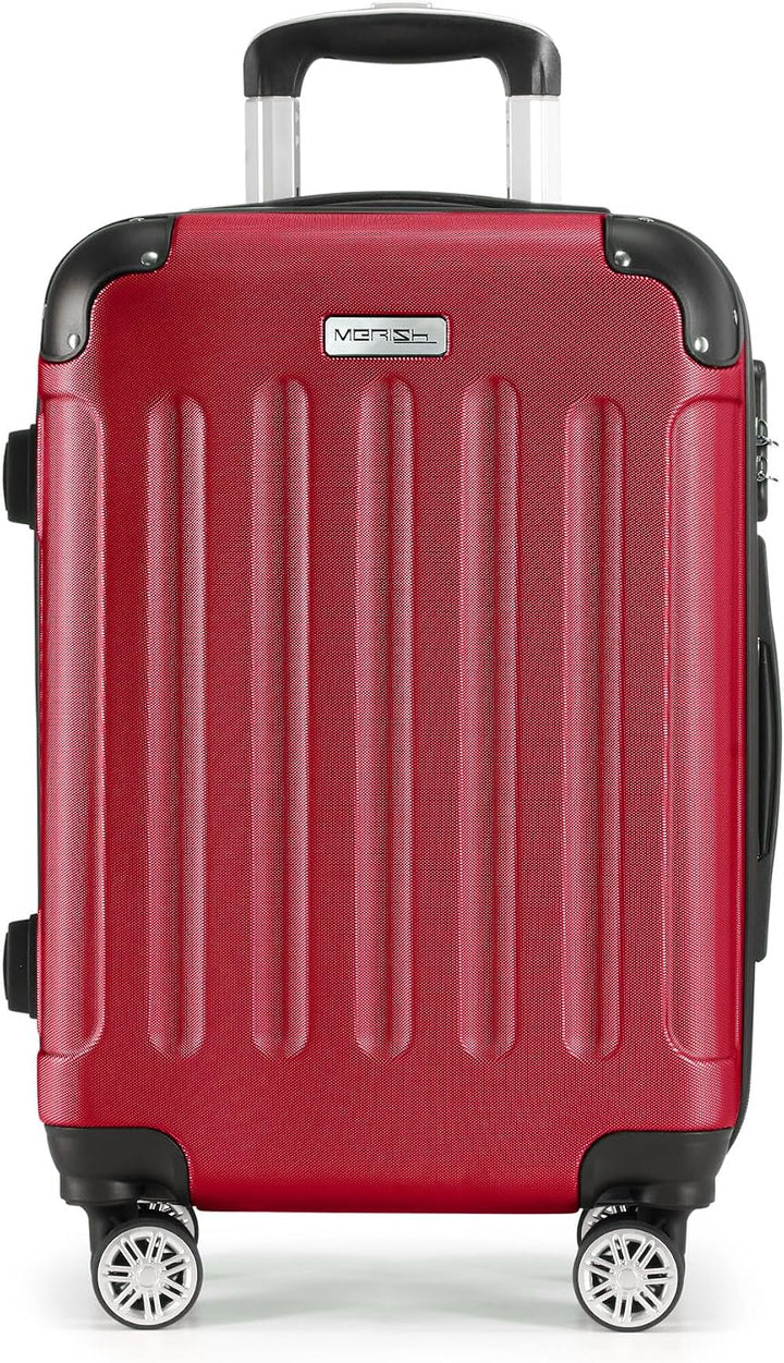 MERISH Reisekoffer Koffer Kofferset Trolleys Zwillingsrollen 3tlg. Hartschale in 9 Farben (Rot, M) R