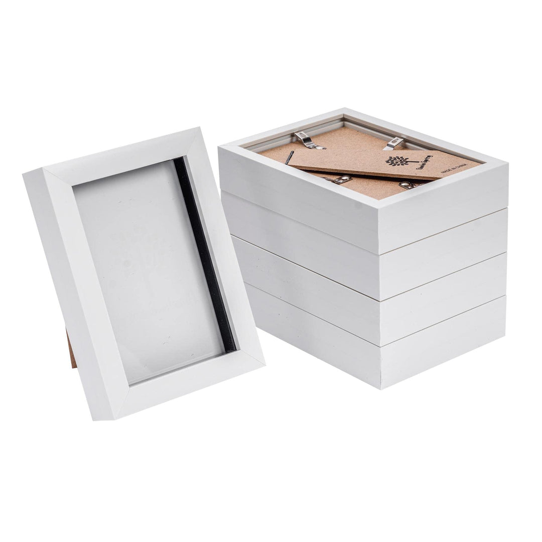 Nicola Spring 3D-Schattenbox-Fotorahmen - 4 x 6 Zoll (10 x 15 cm) - 5 Stück - weisse 3D-Fotorahmen-B