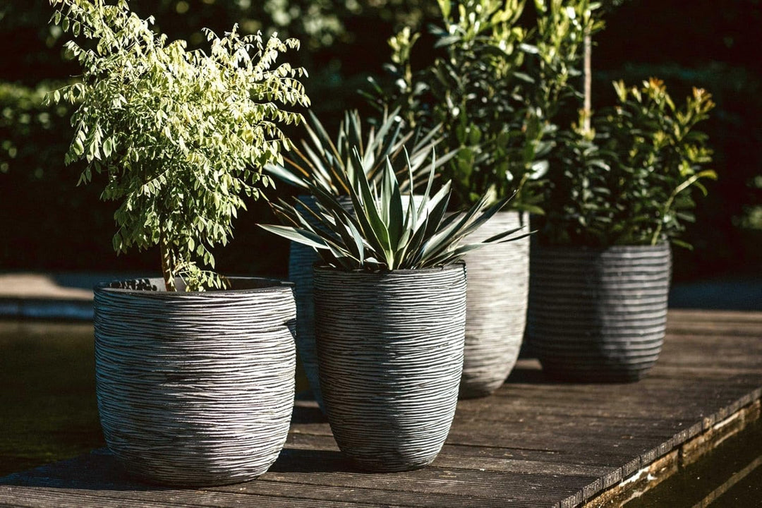 Capi Europe - Gefäss elegant niedrig Rib NL - 34x46 - Elfenbein - Öffnung Ø27 - Blumentopf für den I