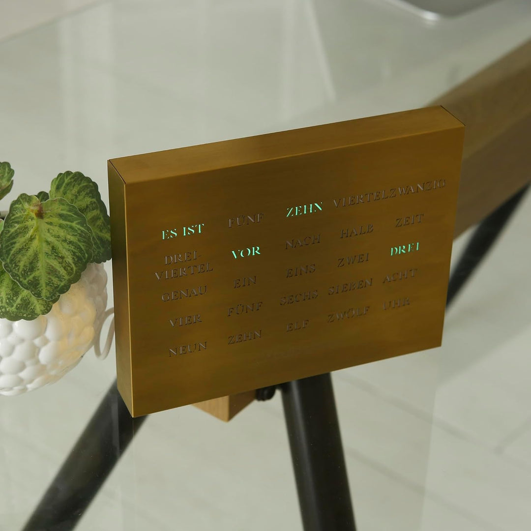 build-yours Elegante BoxClock Digitale Tischuhr - Moderne LED Schreibtischuhr mit WLAN und verstellb