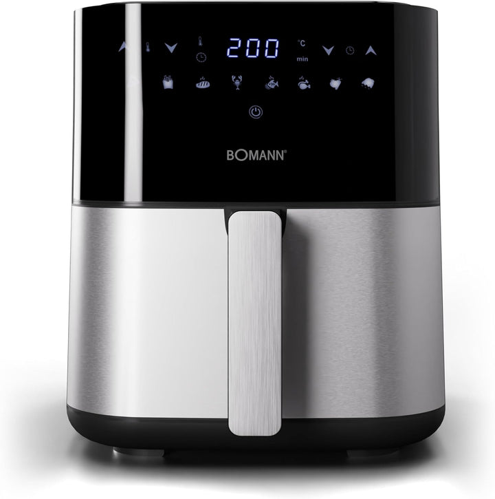 Bomann® Heissluftfritteuse XXL - 5L Fritteuse | Heissluft für fettfreies frittieren | Edelstahl-Airf
