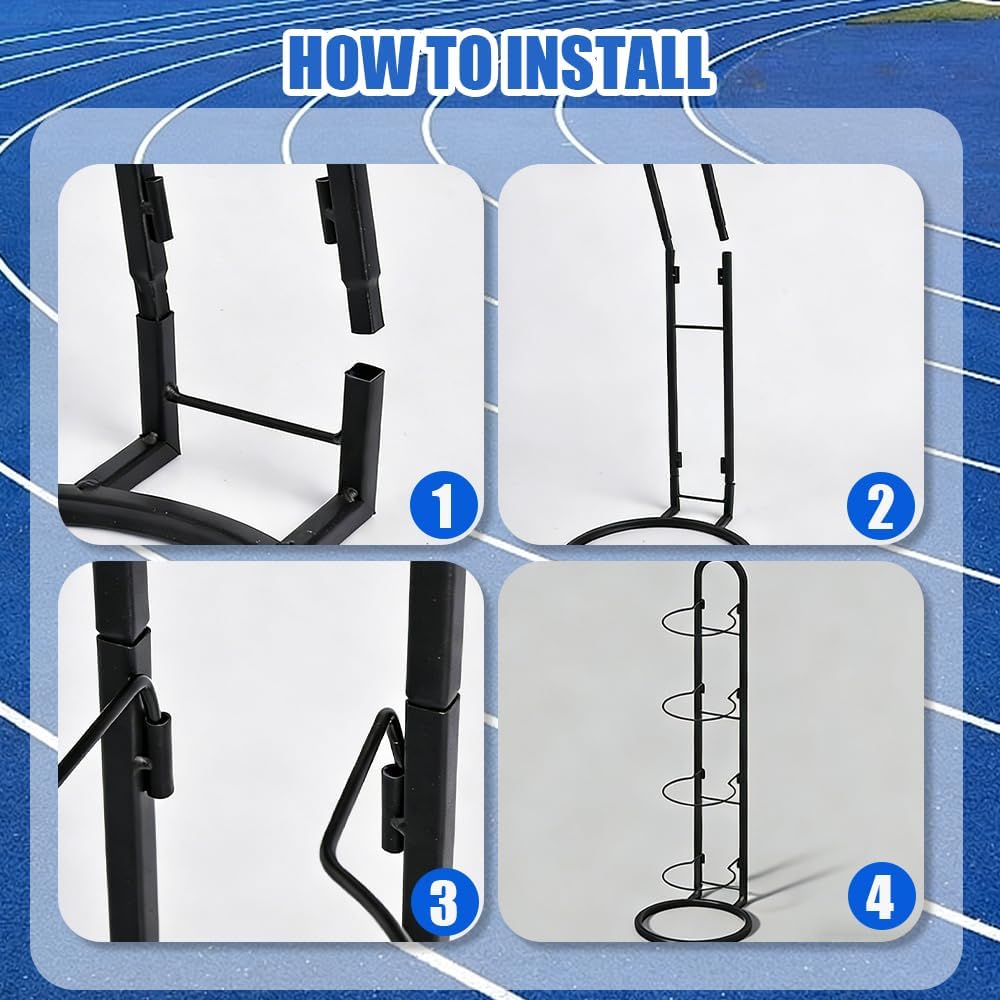 5 Stufiger Ballständer, Ballregal, Metall Balllagerregal, Ballhalter, Abnehmbares Standing Rack Halt