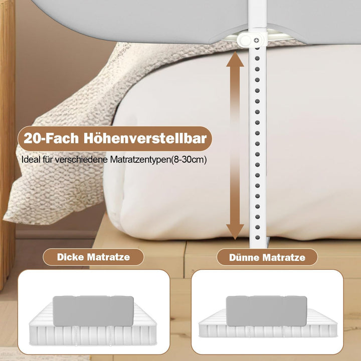 Ollewiellan 120CM Bettgitter Boxspringbett Klappbar,Bettschutzgitter Rausfallschutz für Kinder,Kinde