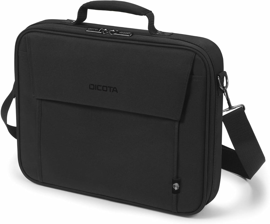 Dicota Eco Multi Plus Base 14-15.6 – Notebooktasche mit Schutzpolsterung und Dokumentenfach, schwarz