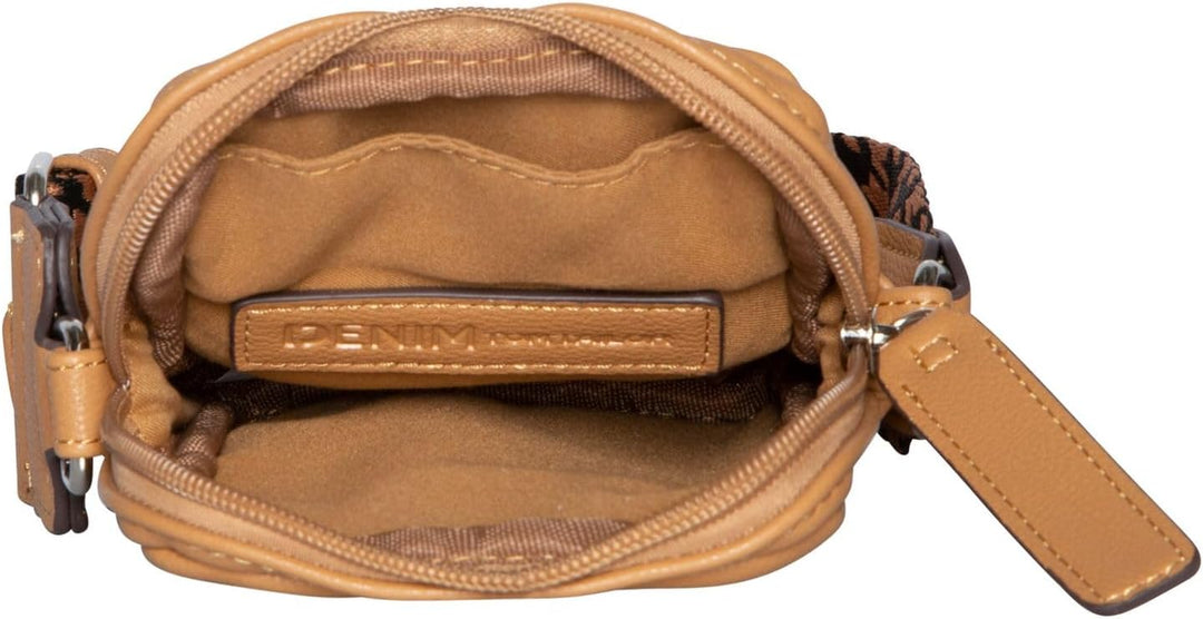 TOM TAILOR Damen Denim Bags Abbie Handytasche Umhängetasche Klein Grau Camel, Camel