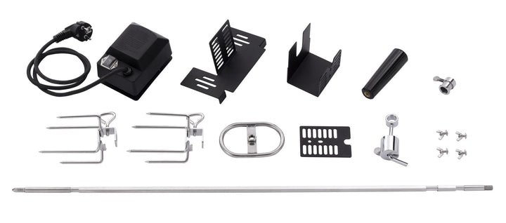 Primaster Grillspiess-Set 80 cm Edelstahl Elektrisch Drehspiess Spiess
