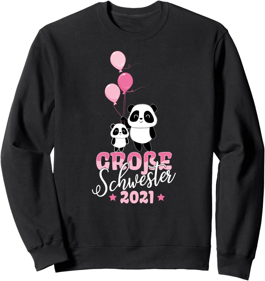 Grosse Schwester 2021 - Schwangerschaft Panda Mädchen Baby Sweatshirt