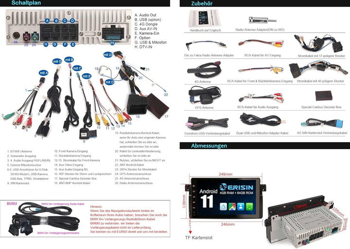 Erisin 9 Zoll 8-Kern Android 11 Autoradio GPS Navigation für BMW 3er E46 M3 Rover 75 MG ZT Integrier