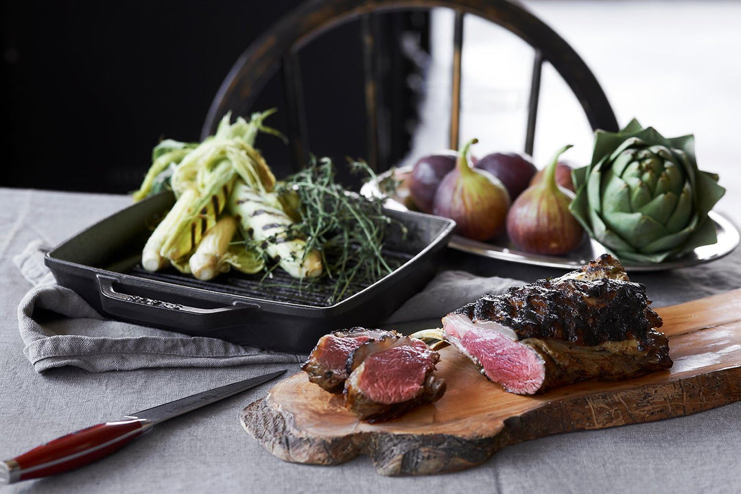 Staub 40511-728-0 Grillpfanne, rechteckige mit zwei Griffen, 23 x23 cm, Gusseisen, schwarz Schwarz 2