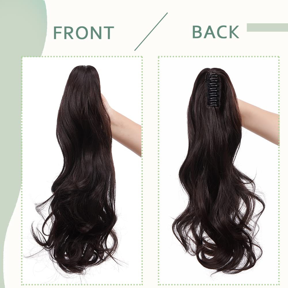SEGO 45cm Pferdeschwanz Haarverlängerung Ponytail Haarteil Zopf Clip in Extensions Voluminös Claw on