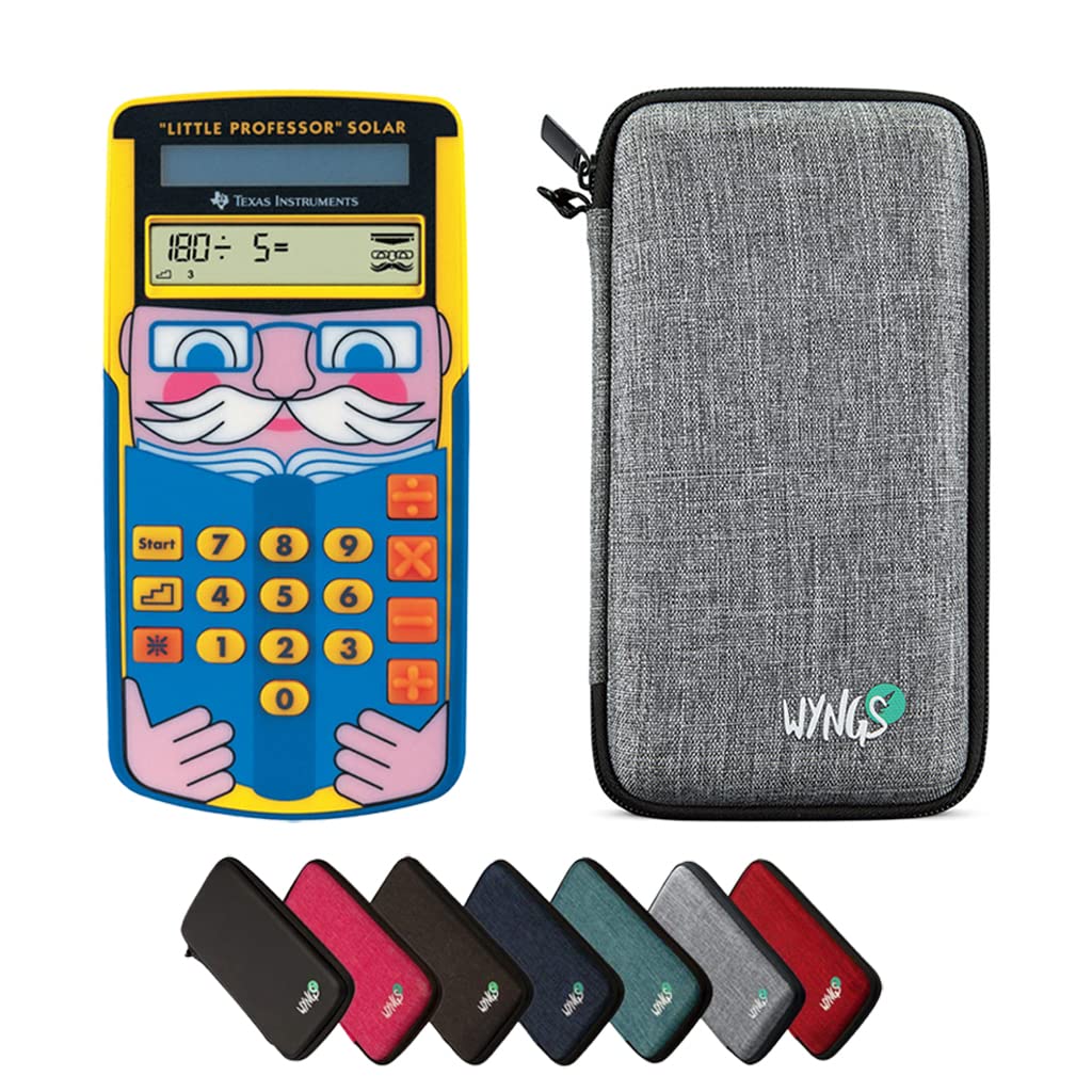 TI-Little Professor inkl. WYNGS Schutztasche Hellgrau - Interaktiver Rechentrainer - Basic Set, Hell
