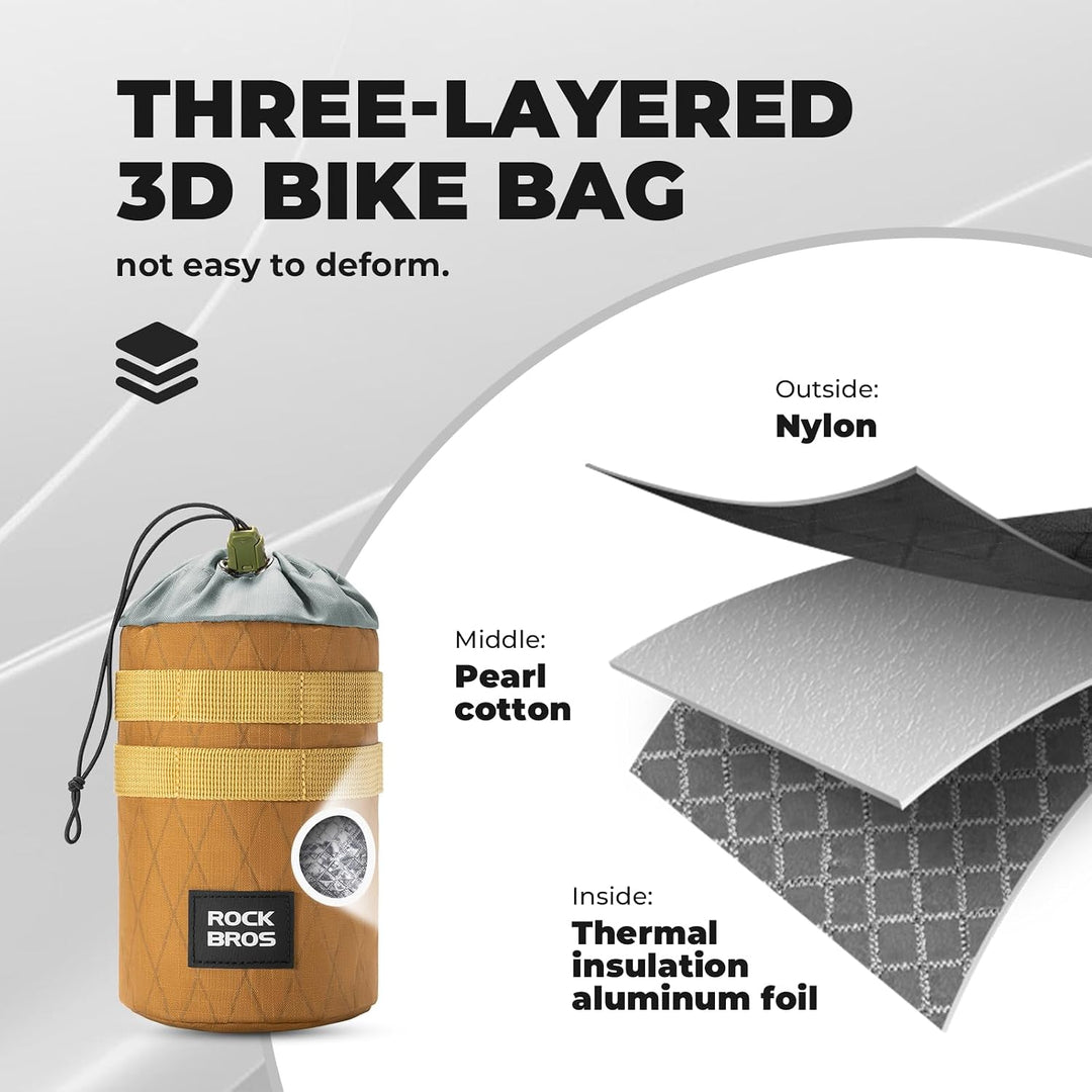 ROCKBROS Bikepacking Feedbag 1,2L mit Magnetbefestigung | Fahrrad-Lenkertasche für Trinkflaschen mit
