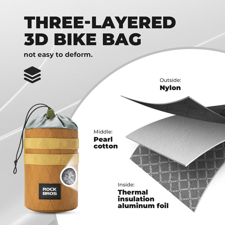 ROCKBROS Bikepacking Feedbag 1,2L mit Magnetbefestigung | Fahrrad-Lenkertasche für Trinkflaschen mit