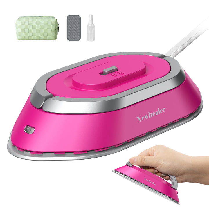 Newbealer Mini Reisebügeleisen mit umschaltbarer Spannung 220V/120V, Kompaktes Bügeleisen für Kleidu