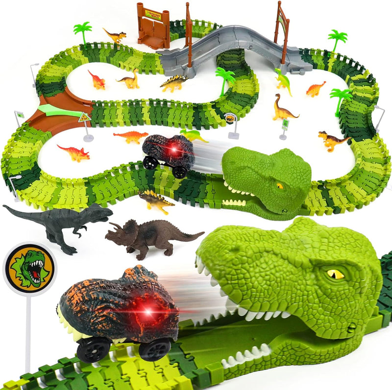 jerryvon Autorennbahn Dinosaurier Spielzeug 2 3 4 5 6 Jahre Junge Kinderspielzeug Mit Dino Cars 14 S