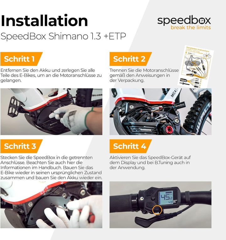 SPEEDBOX 1.3 B.Tuning Bluetooth für Shimano EP8 + E-Tube Port Di2 + Satellite System kompatibel E-Bi