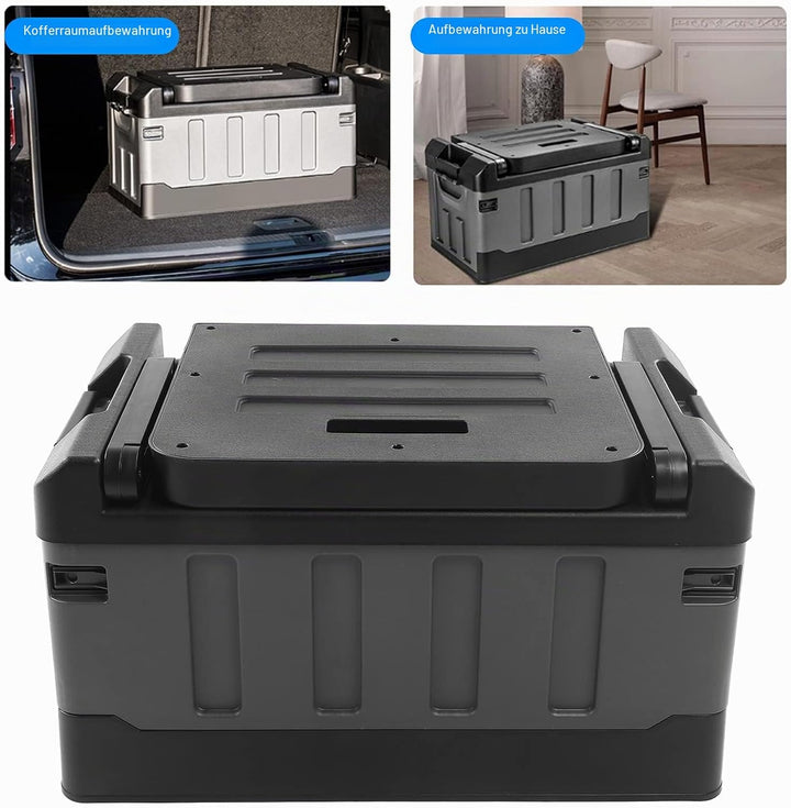 Zusammenklappbare 70-Liter-Auto-Aufbewahrungsbox, Einstellungsstuhl, 2-in-1, Faltbarer Aufbewahrungs