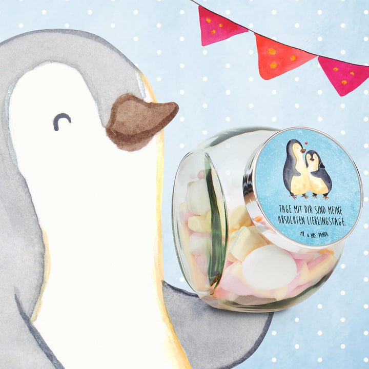 Mr. & Mrs. Panda Teedose Pinguin umarmen L 870ml - Geschenk, Lebensmittelbehälter, Hochzeitstag, Lie
