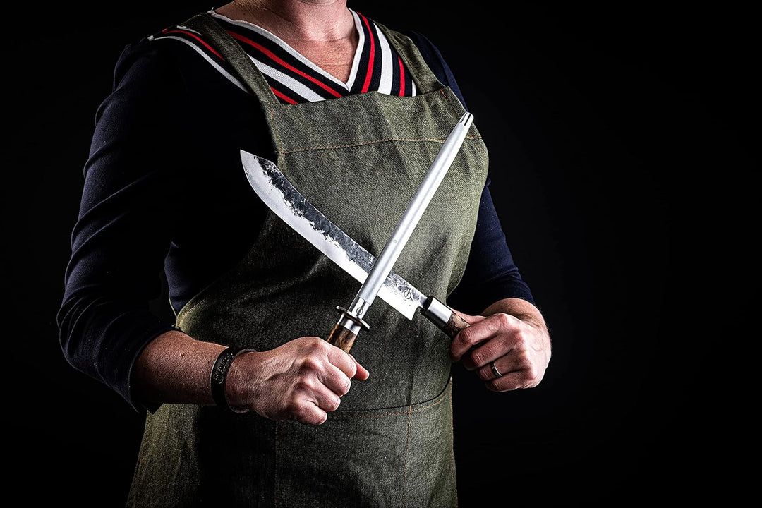 Forged VG10 Wetzstahl Diamant, 26cm, handgefertigt, in Holzkiste