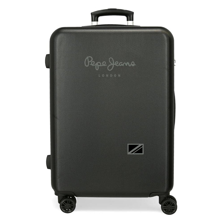 Pepe Jeans Cromwell Mittelgrosser Koffer, Schwarz, 46 x 65 x 23 cm, starres ABS, seitliches Zahlensc