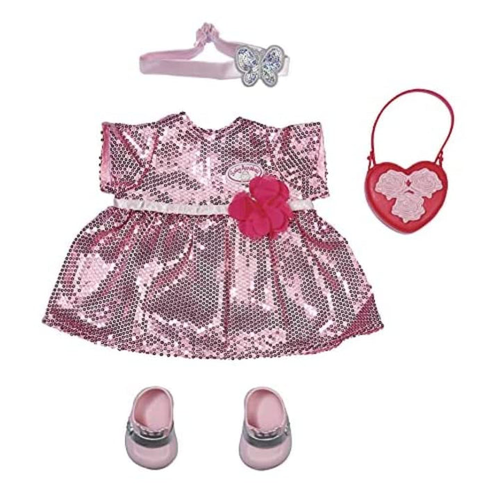 Baby Annabell Deluxe Glamour Set mit Puppenkleid, Schuhen und Accessoires, für 43 cm Puppen, 705438