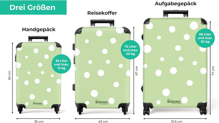 NoBoringSuitcases.com® Koffer XL Gross 77x51.5x28 cm Hartschale Reisekoffer 4 Rollen Leicht Koffer T