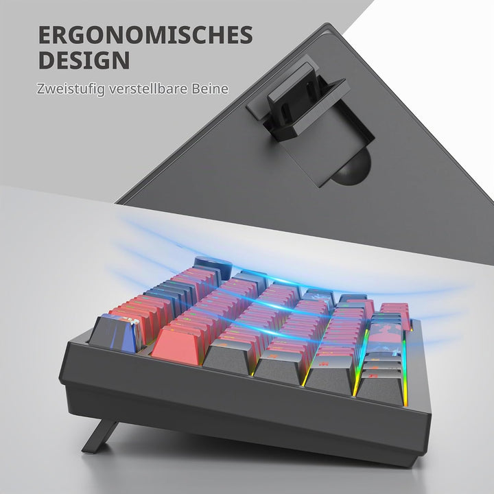 SOLIDEE Verkabelte 75% Mechanische Gaming-Tastatur,hot-swap-fähige Mechanische Tastatur mit Gasket S