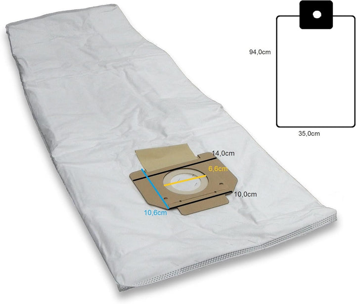 5 Staubsaugerbeutel Kallefornia K902 geeignet für Würth ISS 55 Filtersäcke XL 94cm x 35cm vorgefalte