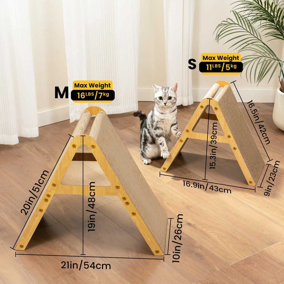 Conlun 2-in-1 Kratzbrett in A-Form für Mittelgrosse Katzen bis 7 kg, Stehend & Flach Nutzbares Katze