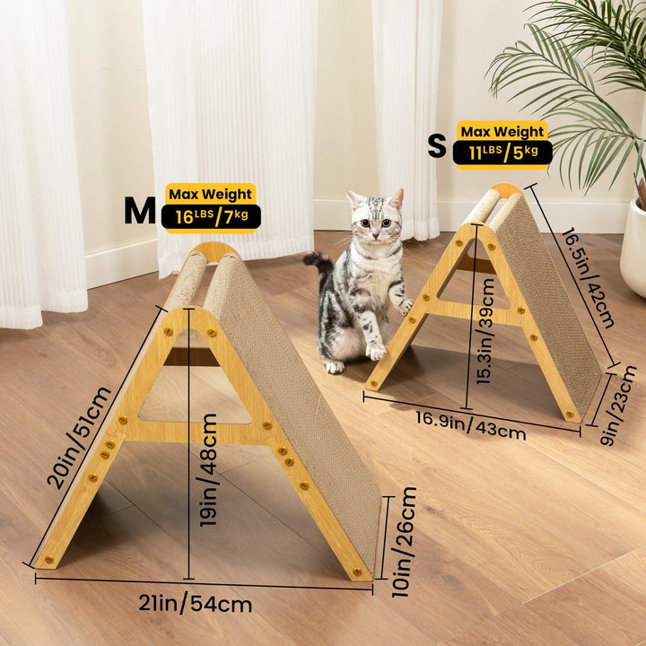Conlun 2-in-1 Kratzbrett in A-Form für Mittelgrosse Katzen bis 7 kg, Stehend & Flach Nutzbares Katze