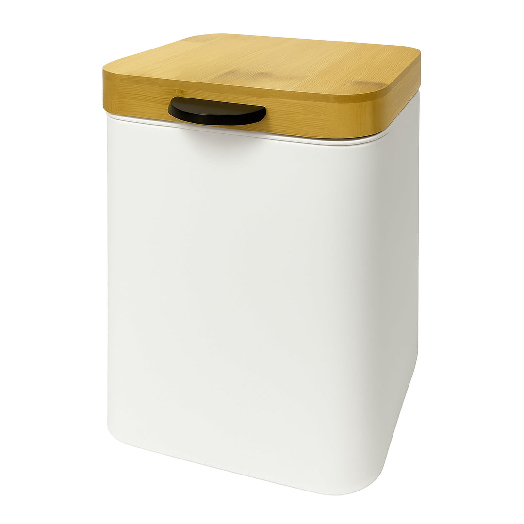 Relaxdays Kosmetikeimer Wandmontage, 3 l, Absenkautomatik, Inneneimer, Metall, eckiger Badezimmer Mü