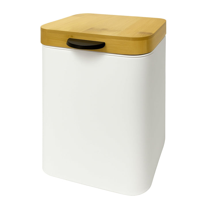 Relaxdays Kosmetikeimer Wandmontage, 3 l, Absenkautomatik, Inneneimer, Metall, eckiger Badezimmer Mü