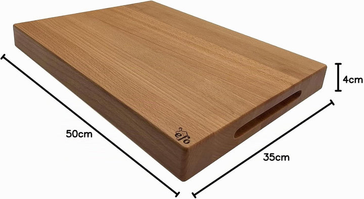 EFO Solides Schneidebrett - massives Hackbrett - robustes Hackblock - Fleischbrett - Brotbrett - Küc