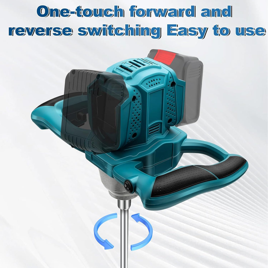 Akku Farbmörtelrührer Kompatibel mit Makita 18V Batterie, Brushless Rührwerk Zementmischer 6-Gang-Ge